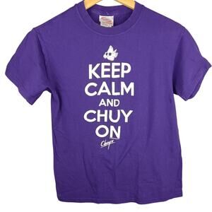 Chuy's Tex Mex Restaurant Purple Graphic Tee - Keep Calm and Chuy On